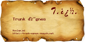 Trunk Ágnes névjegykártya