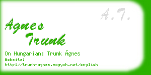 agnes trunk business card