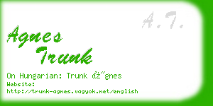 agnes trunk business card